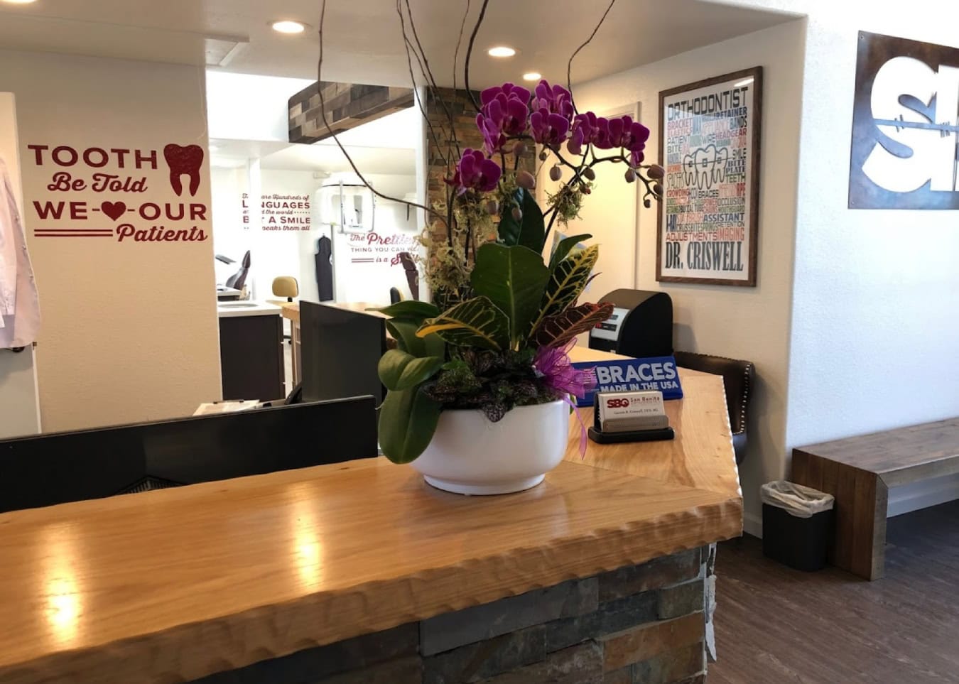 Orchid sitting on the front desk